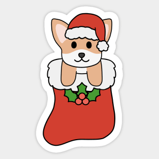 Christmas Cream Chihuahua Stocking Sticker